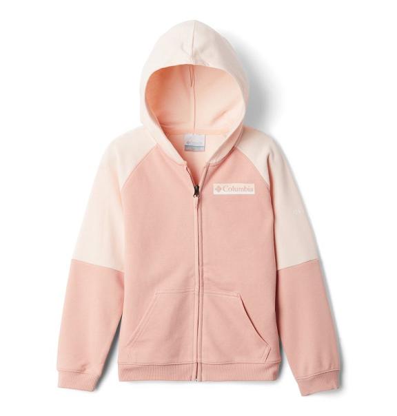Columbia Logo Hoodies Pink White For Boys NZ80359 New Zealand